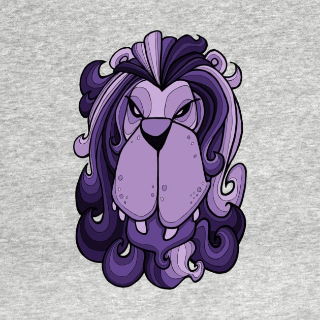 Lion - Ultra Violet Purple by BigNoseArt